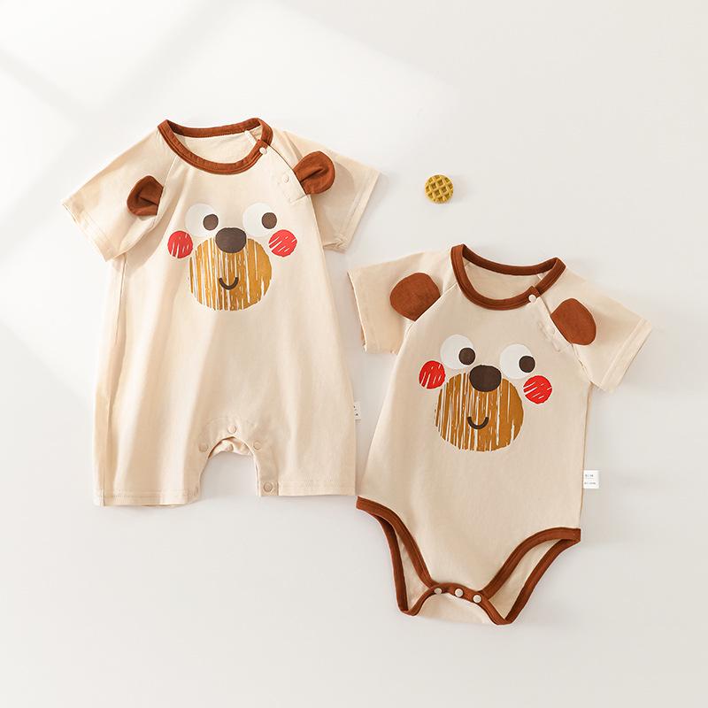 

Summer Baby Romper: Pure Cotton Short Sleeve, Lightweight Crawling Outfit 66cm