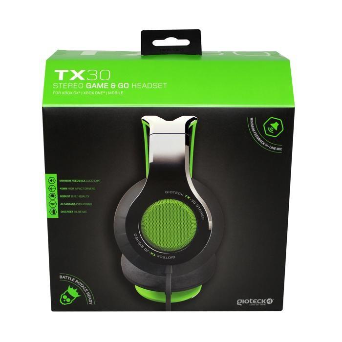 Casque stéréo - GIOTECK - TX30 - Vert Grill - Xbox Series, PS5, Mobile - Confortable et léger