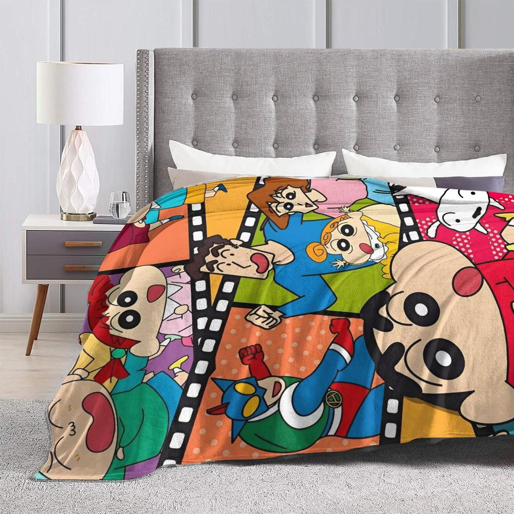 Crayon Shin chan Cartoon Decke Flanell Frühling Herbst Multifunktion Super Weich Überwurfdecken für Sofa Auto Bettwäsche Überwürfe