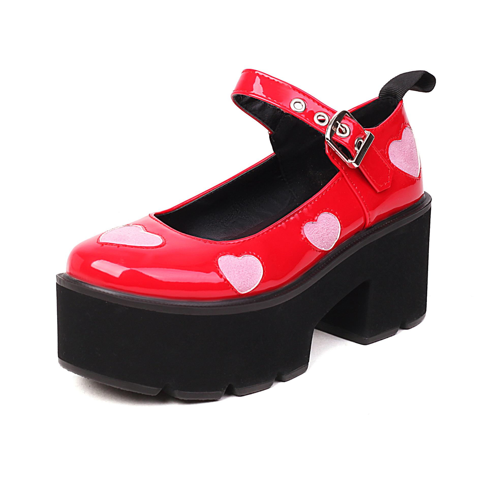 

Туфли Мэри Джейн, женская новая униформа JK в стиле ретро, ​​маленькие кожаные туфли, туфли на толстой подошве, женская обувь, туфли в стиле Лолиты 37 красный