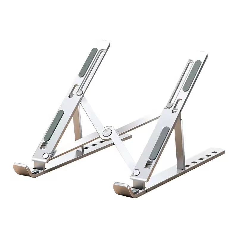Ergonomic Portable Notebook Holder Height Adjustable Foldable Laptop Stand серебряный