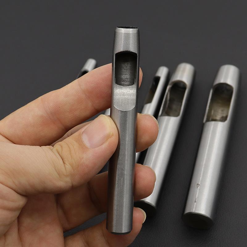 6 Pcs Kit Hollow Punch Set Round Hole Punch Tool Steel Leather Craft Working For Watch Band,Fabric,Plastics,Gasket Belt