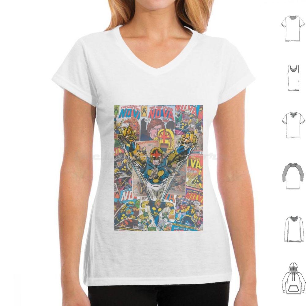 Vintage Comic Nova T Shirt Cotton Men Women DIY Print Vintage Comic Nova Superhero