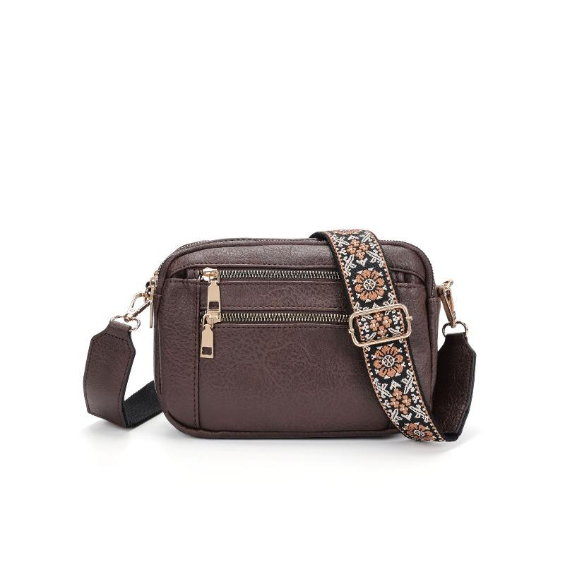 Color matching multifunctional zipper messenger bag square bag shoulder bag wallet adjustment shoulder strap