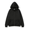 Unisex Zipper Hoodie Cardigan – Solid Color Sportswear for Autumn/Winter