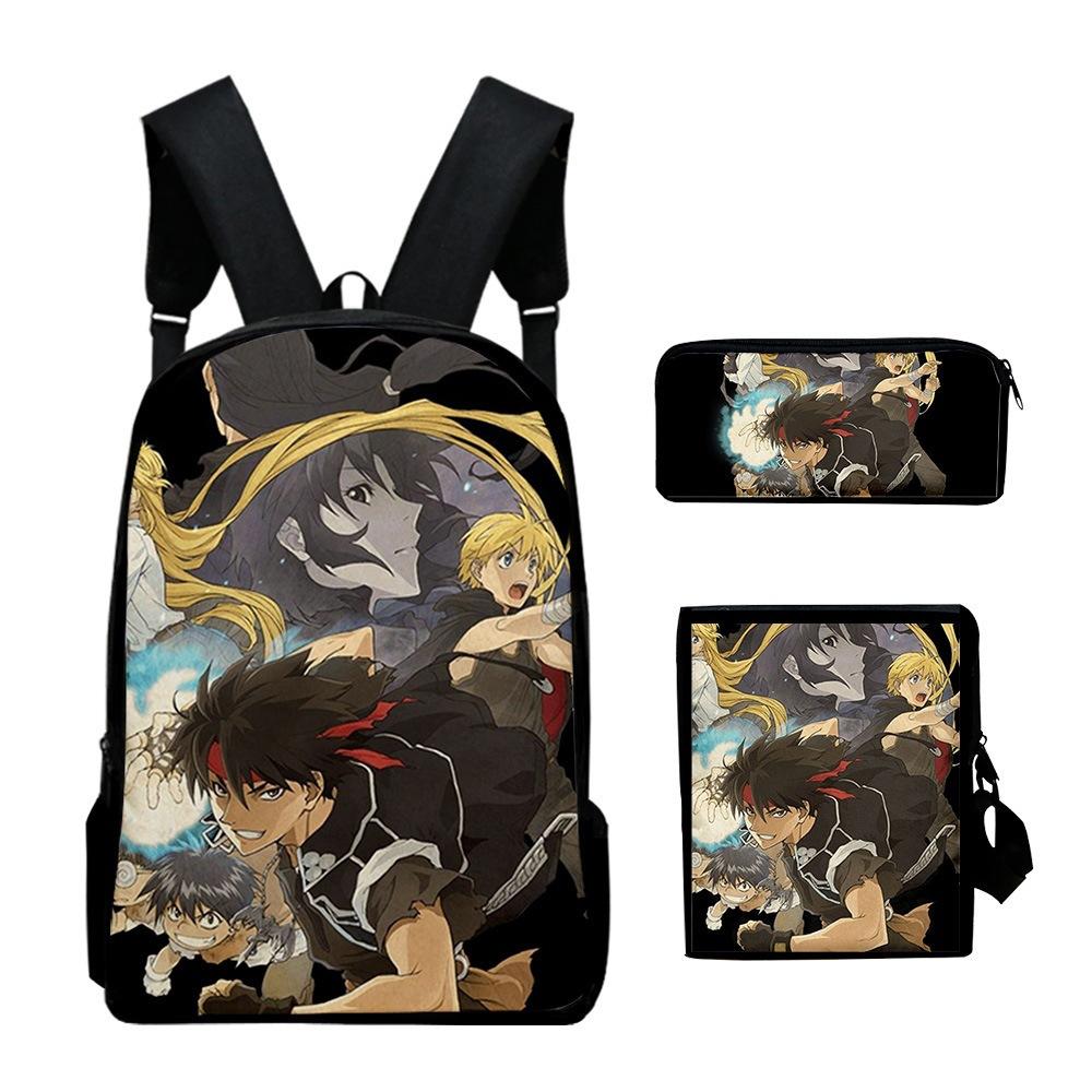 Harajuku Sorcerous Stabber Orphen 3D Print 3pcs/Set Pupil School Bags Laptop Daypack Backpack Inclined Shoulder Bag Pencil Case