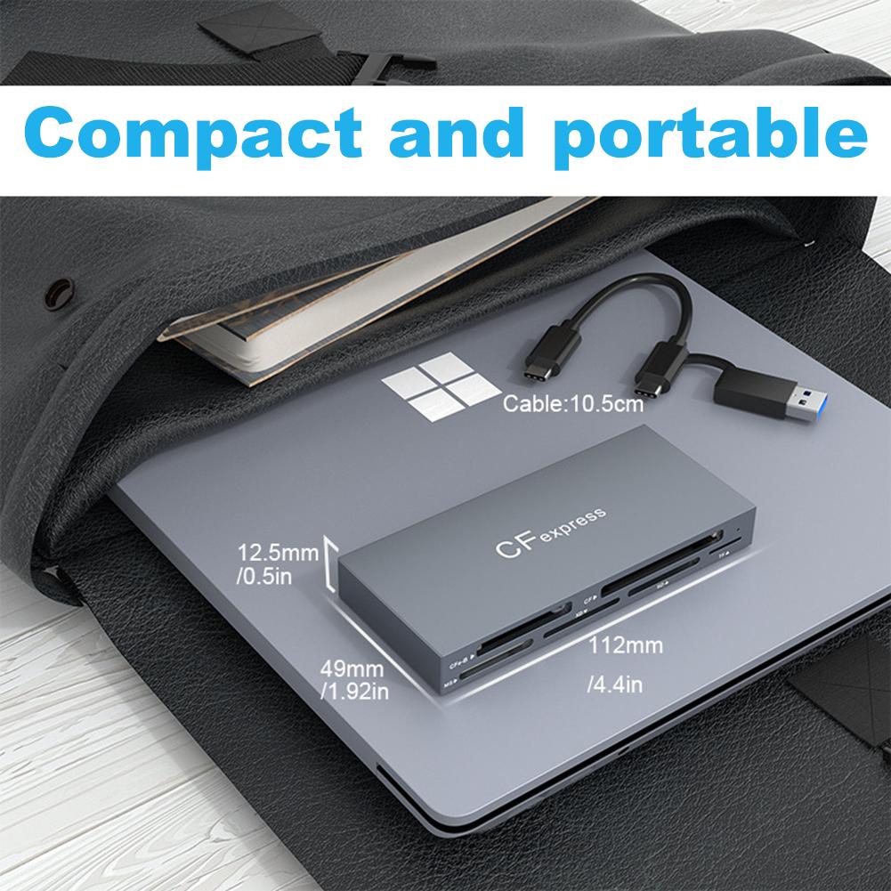6 in 1 CFexpress Type B/CF/XD/MS/SD/TF Memory Card Reader 10Gbps CF Express B Card Reader with Cable for Windows XP  OS
