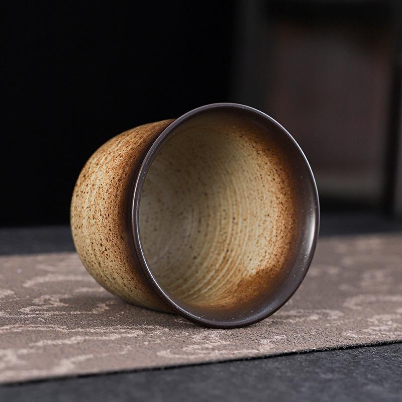 Hearthside Ceramic Japanese Tea Tasting Cup - Retro Coarse Pottery Gongfu Style