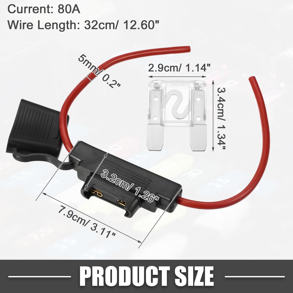 ABSOPRO Fuse Holder 80A Max Style Fuse 10 AWG Fuse Holder Waterproof 10