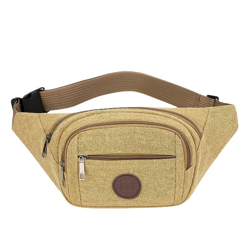 Men's Canvas Purse Leisure Outdoor Sports Waist Bag Multifunctional Mobile Phone Bag Cashier Chest Bag Leisure Wind Backpack.