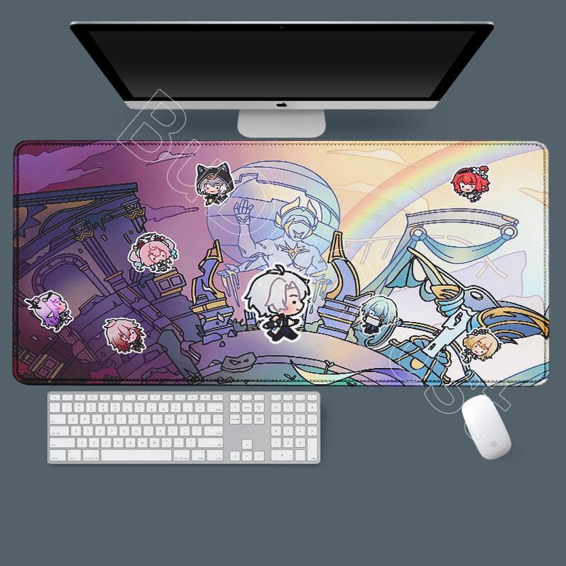 Large Rubber Keyboard Mats Honkai Star Rail Cyrene Castorice Lock Edge Mousepad Chrysos Heir Mouse Pad Game Computer Accessories