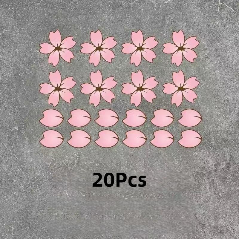 

[Q]12/20/24Pcs Cherry Blossom Stickers, Suitable For Covering Vehicle Body Scratches, Bicycle And Motorcycle Helmets, Decals