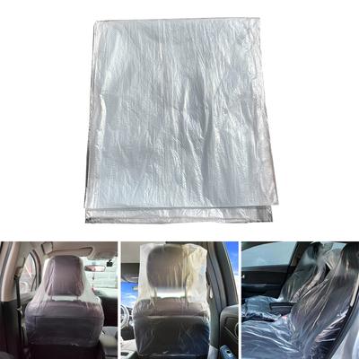 100 Pieces Disposable Car Seat Covers Plastic Seat Cover Vehicle Seat Dust Covers Universal Car Seat Protector 140x80cm