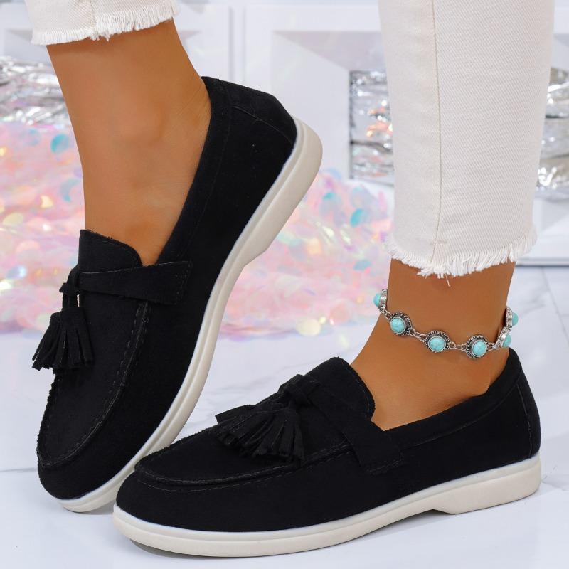 Fall New Style Loafers - Soft Suede Material Retro Style British Style Fashionable Anti-slip Casual Women's Flat Shoes Plus-size