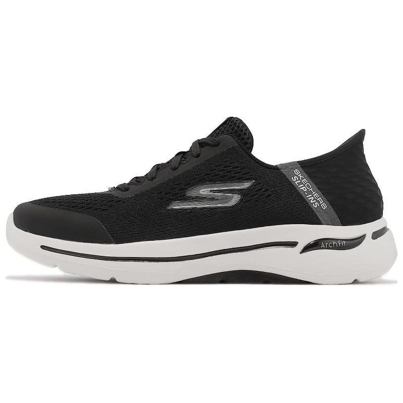 Skechers Go Walk Arch Fit Slip-Ins Men Mesh Hands Free Cushioned Low Top Casual Shoes Black 216258-BLK 44.5