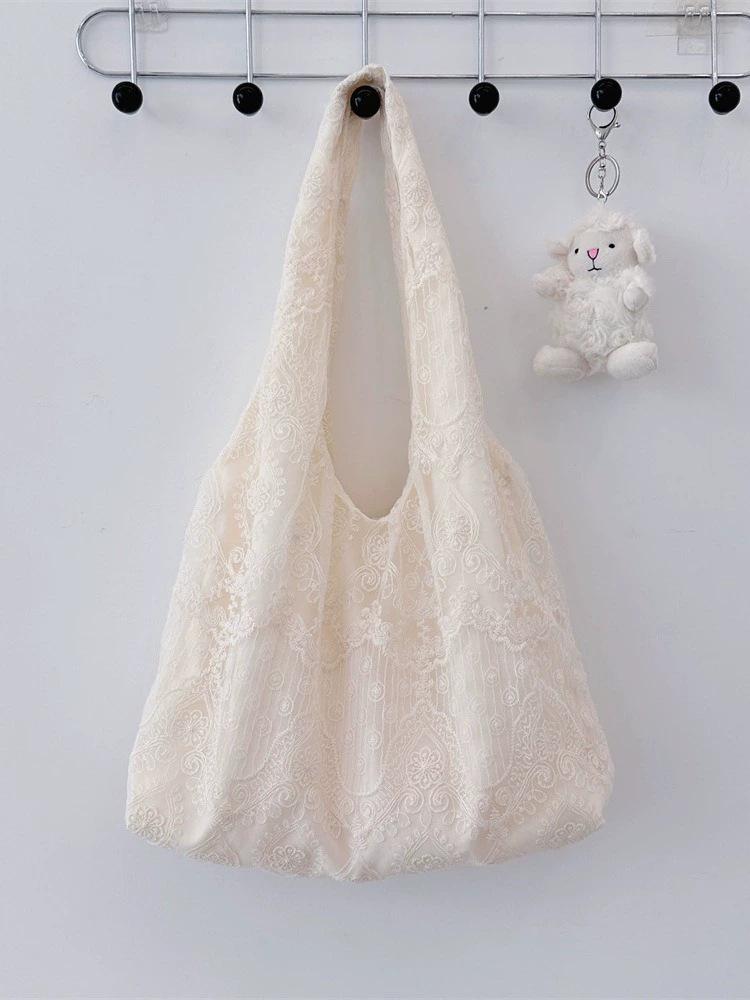 Koreańska elegancka torba na ramię z koronką i torba typu tote dla studentek