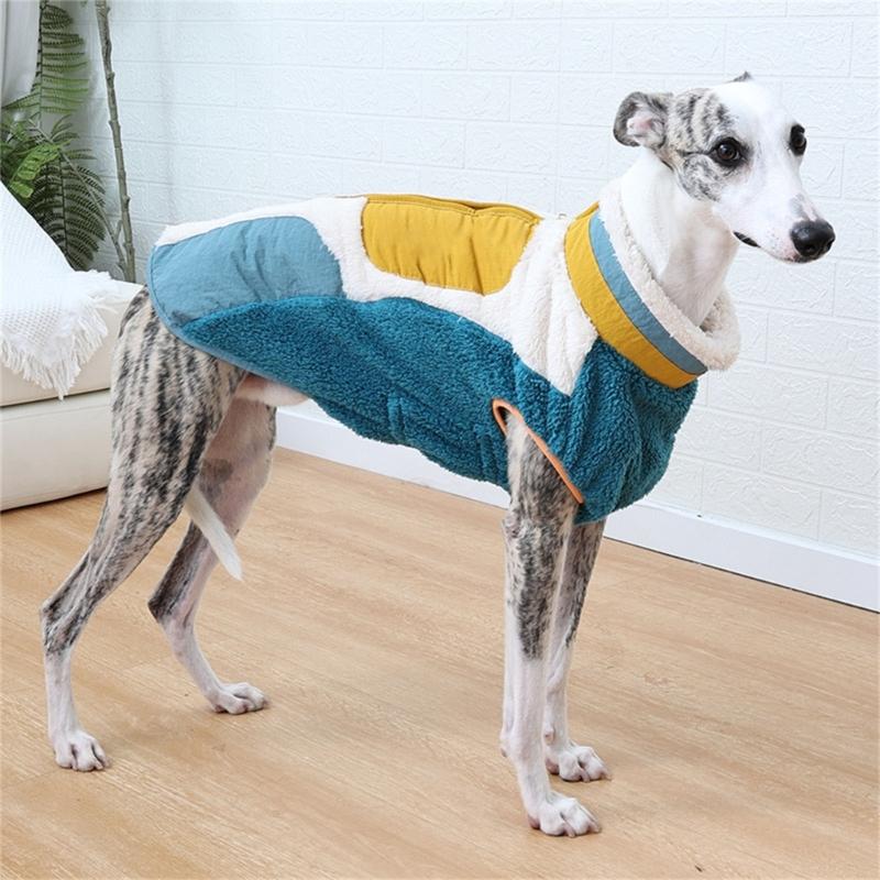 Outdoor Dog Coat with Back and Chest Coverage, Front Opening and Soft Fleece Pet Jackets for Cold Season Layer Use