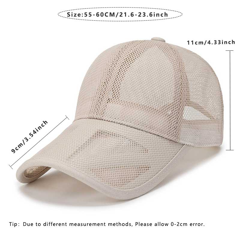 Summer Men Baseball Cap Breathable Mesh Single Color Sun Hat Outdoor Use Fishing Golf Soft Top Caps Women Leisure Beach Cap izable Fit