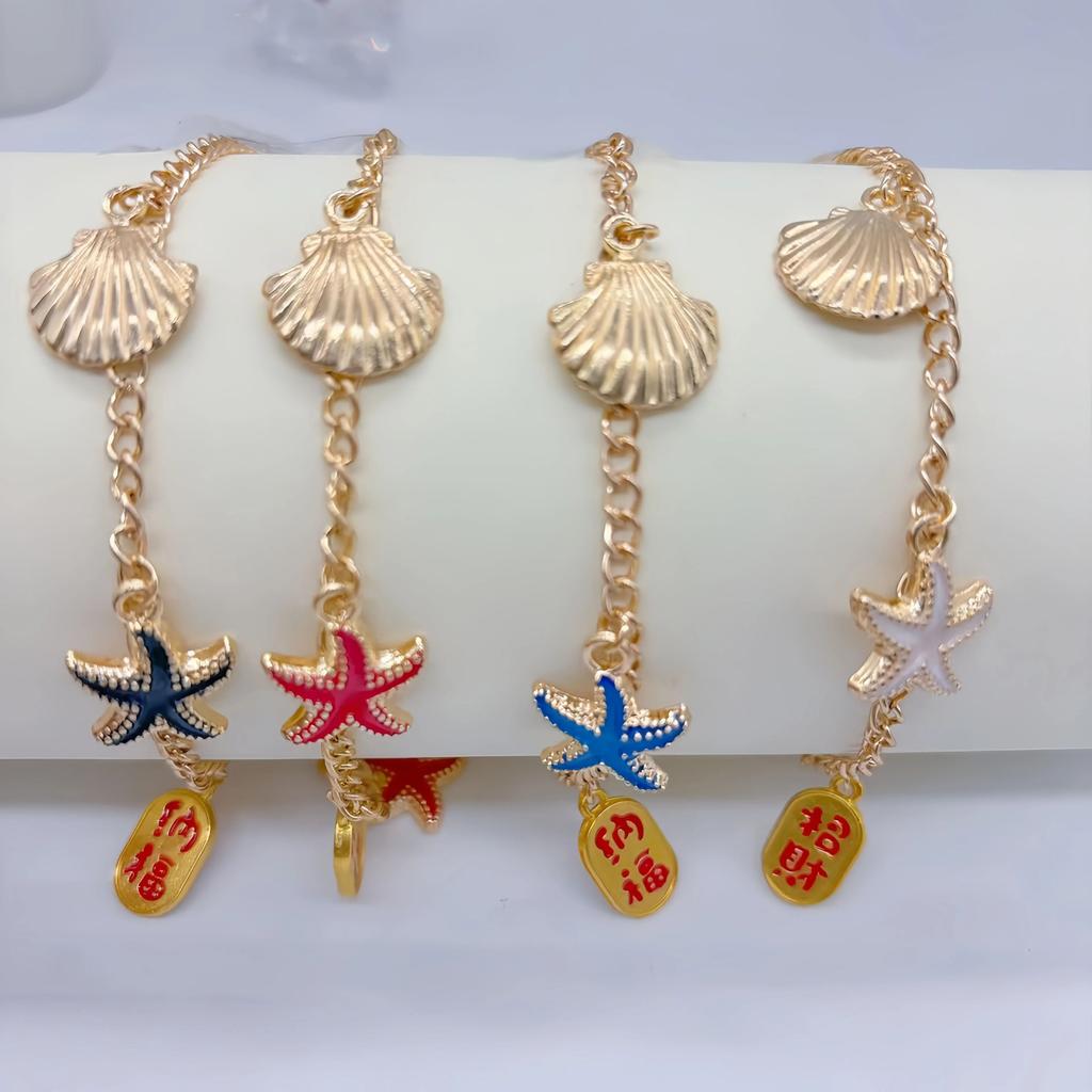 Mode Retro Zomer Hete Verkoop Zinklegering Bedel Twee Draagbaar Sprankelend Onbeperkt 8-Figuur Enkelband Armband Twee Sprankelende Voet Zirkonia