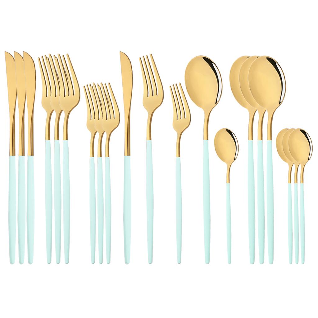 20 sztuk zachodnie czarne srebrne sztućce zestaw nóż widelec deserowy łyżeczka do herbaty zastawa stołowa ze stali nierdzewnej zestaw Party zestaw kuchenny