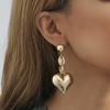 Heart Trendy Gold Pendant Earrings Vintage Geometric Heart Studs Fashion Style Street