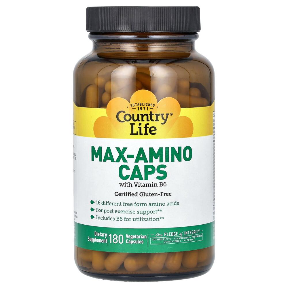 

Country Life Max-Amino Caps with Vitamin B-6 Veggie Capsules 180 Count 180 pcs - 1 ea