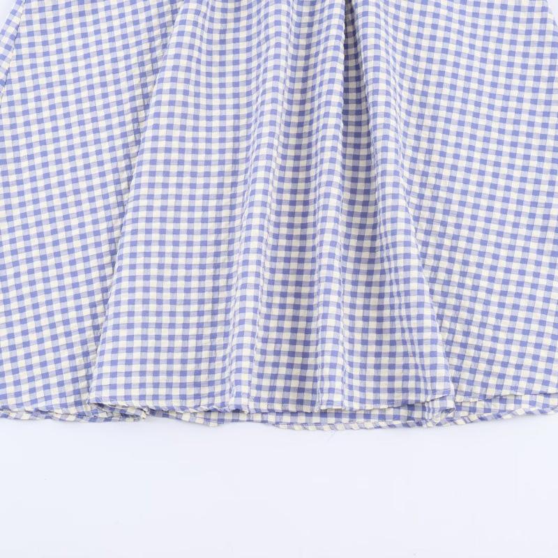 Spring 2026 European & American Style Plaid Midi Dress
