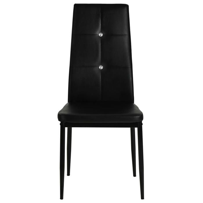 VidaXL 6x Chaise de Salle à Manger Cuir Artificiel Noir Chaises de Cuisine 275435