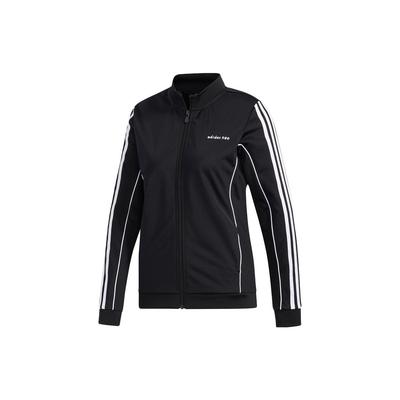 Neo Retro Sports Stand Collar Striped Sleeve Design Zip Jacket Women Jacket Black GP5805