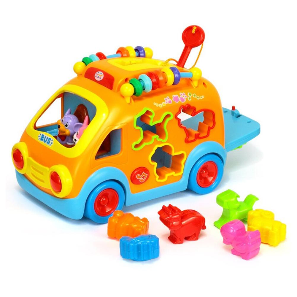 

Детские просветительные музыкальные игрушки для путешествий на автобусе для детей 0-18 месяцев, школьный автобус, игрушка, интерактивная игра/сортировщик форм/подбор животных