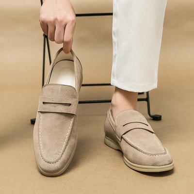 FashionFrühling Britischer Stil Wildleder Herren Freizeitschuhe Atmungsaktiver Komfort Slipper Hochzeitsschuhe Mode Herren Luxusmarke Vielseitige Schuhe