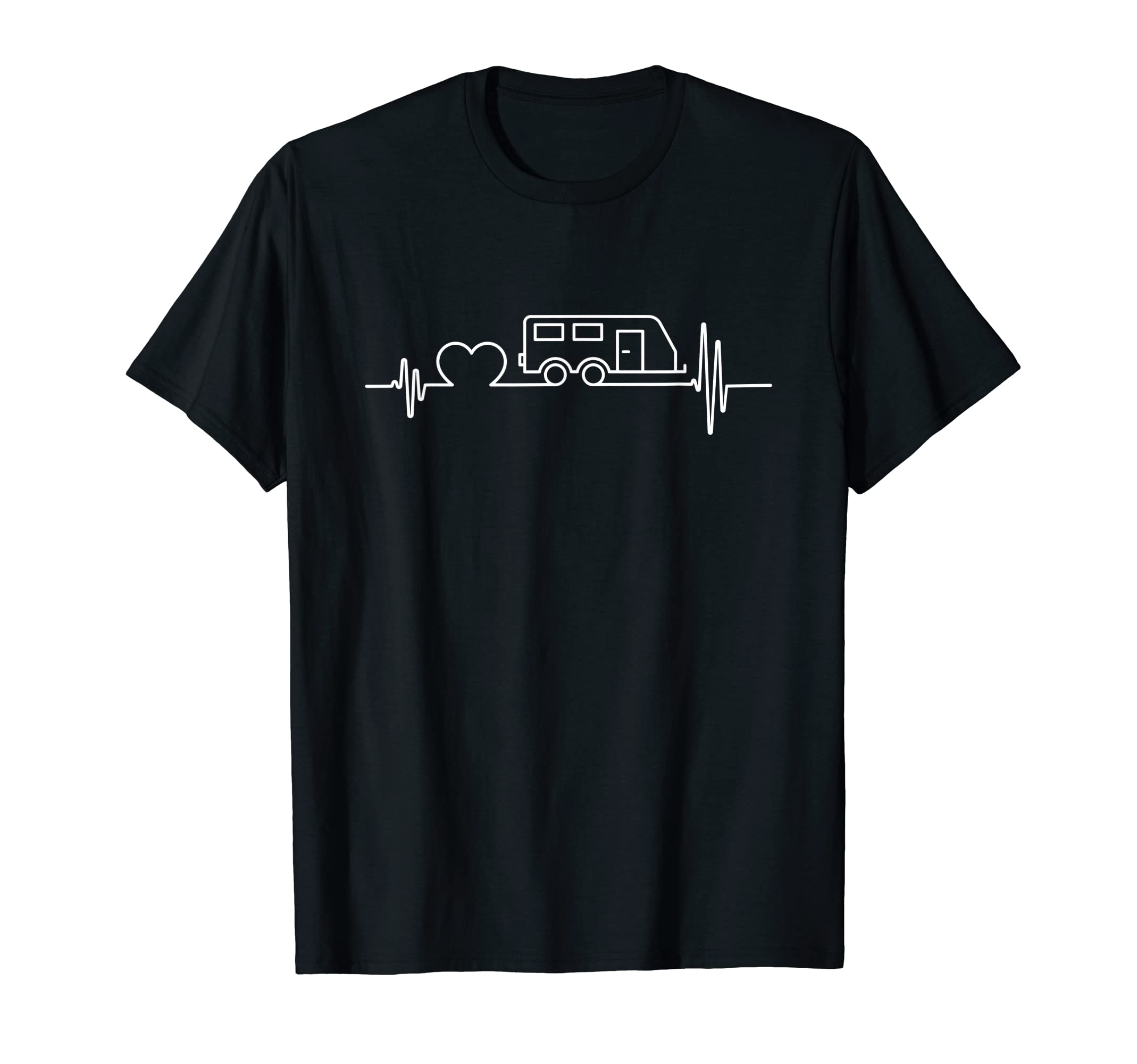 

Camping RV Caravan Camper Heartbeat EKG - T-Shirt чёрный