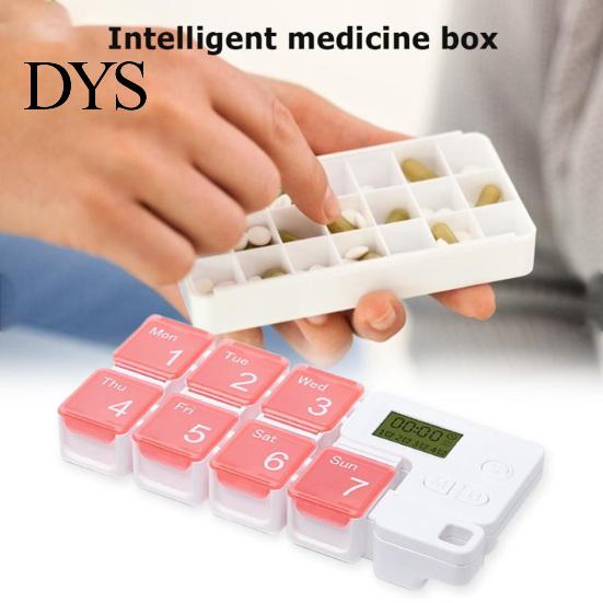 Electronic Pill Dispenser Smart Box 7 Grids Sealed Detachable Large Capacity Backlight Timing Case Reminder Portable Days Storage Organizer for Trip