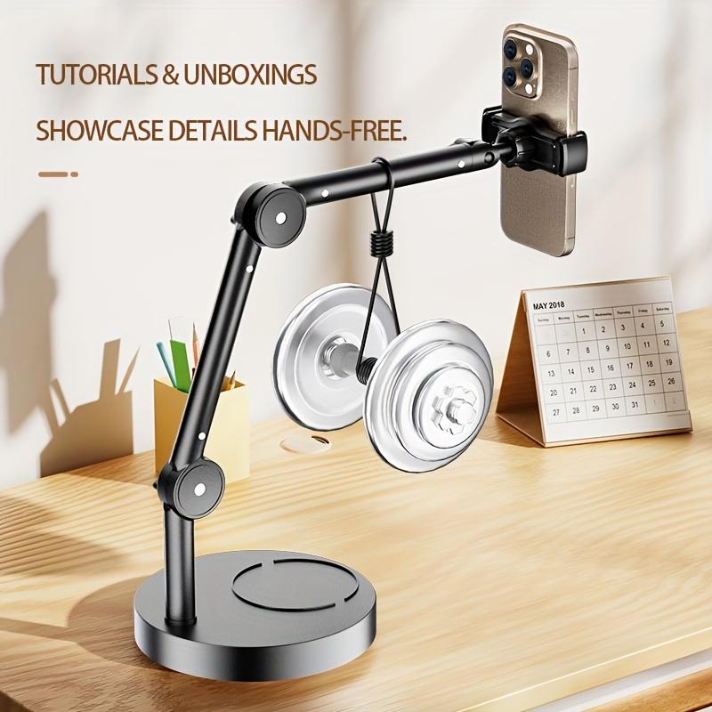Top Shot Desktop Mobile Phone Stand, Mobile Phone Photography Stand, 360-degree Adjustable, Suitable for Live Streaming and Video Recording Less