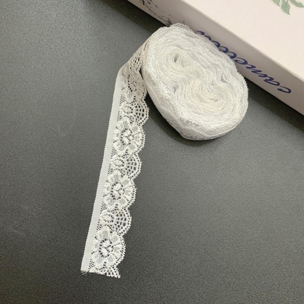Colorful Elastic Lace Trim 2.5cm Width 10 Yards Length Elastic Lace Ribbon Stretchable Nylon Material Nylon Lace Ribbon