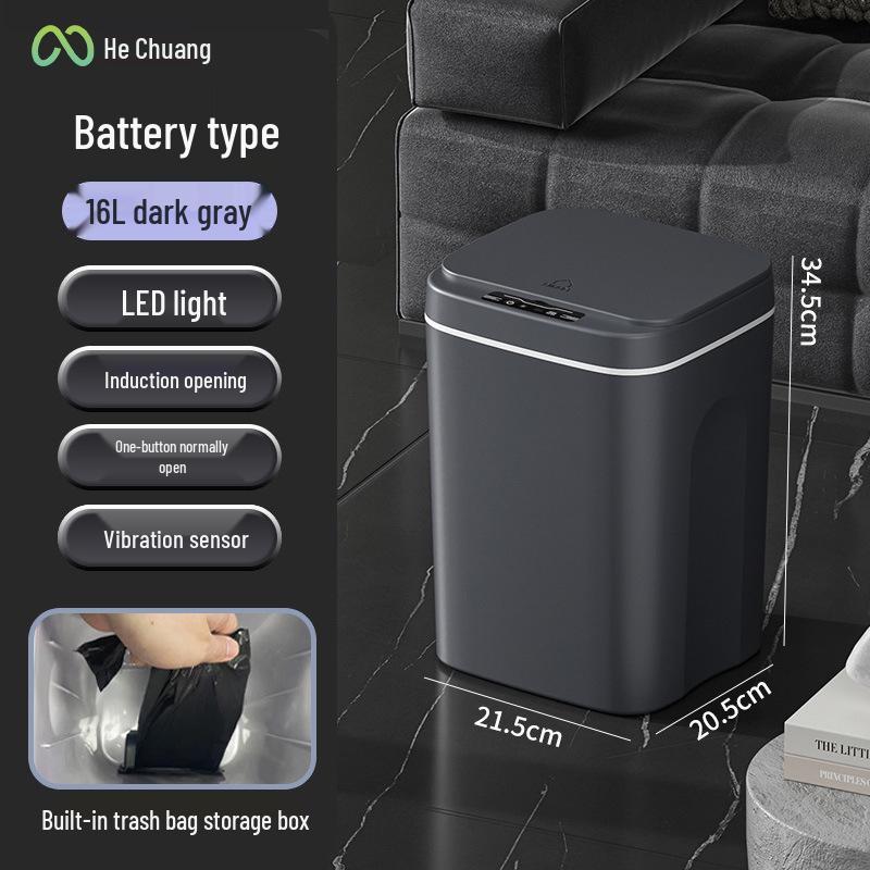 Waterproof Smart Sensor Trash Can with Automatic Lid for Kitchen, Bathroom, and Living Room