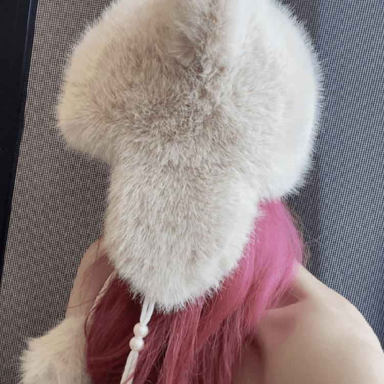 Y2k Girls Cute Bear Ear Shape Hat Windproof Hat for Teen Winter Cycling Skiing