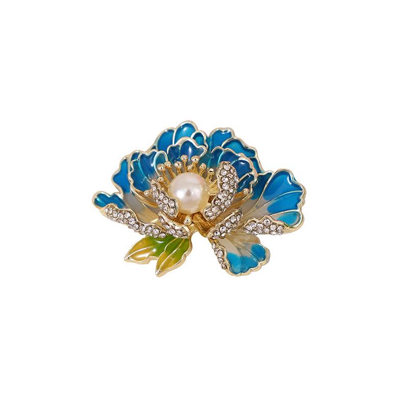 Elegant Peony Brooch: High-End Chinese Style Corsage Pin