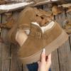 Fashion Comfort Thick Bottom Furry Snow Boots Women 2025 Winter Metal Buckle Chunky Platform Suede Ankle Boots Warm Plush Cotton Shoes