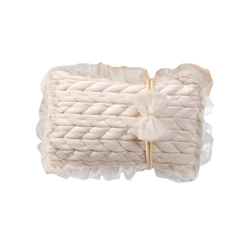 

Позирование младенцев Маленькая подушка Фото реквизит Подушка с повязкой на голову Фотосъемка новорожденных Головной убор и подушка для младенцев бежевый