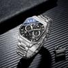 Original CHENXI Watch Fashion Multi-functional Calendar Quartz Luminous Gold Stainless Steel Waterproof Square Watches For Men