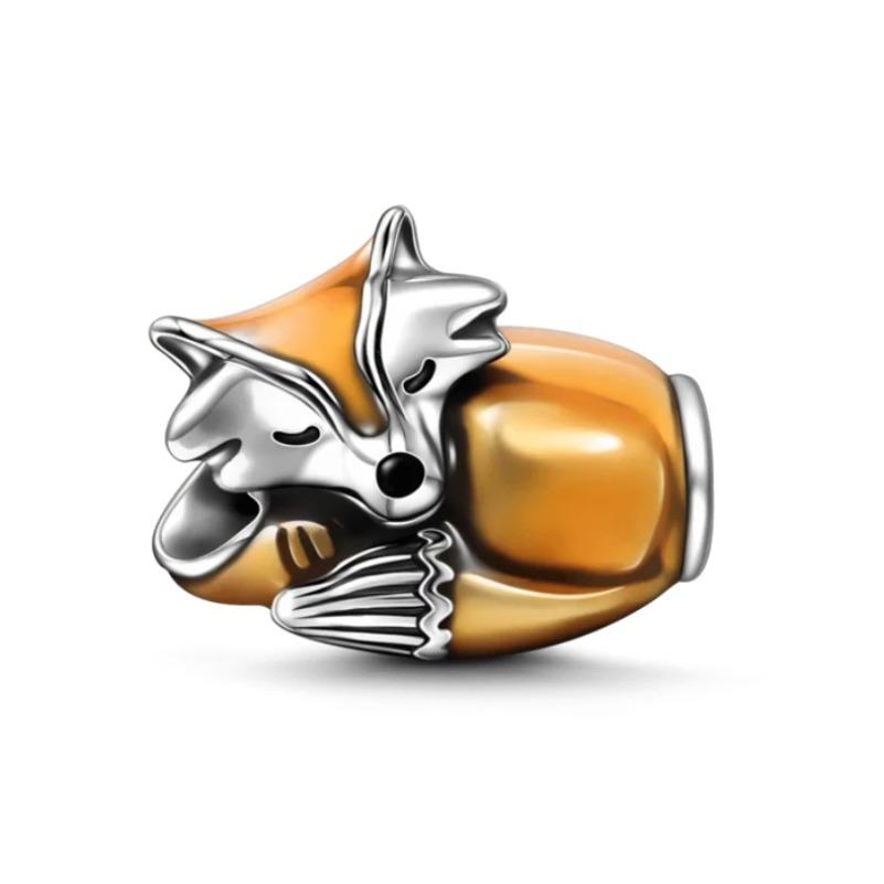 New Copper Cute Pet Series Lucky Cat Snail Penguin Monkey Charm Beads Fit For Original Hand Chain Diy Exquisite Jewelry Acce