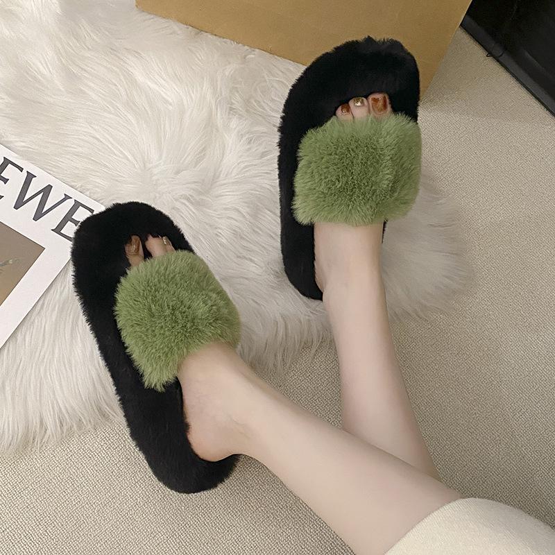 Mao Mao slippers women wear spring autumn and winter new thick bottom fashion Internet celebrity home soft bottom non-slip comfortable cotton slippers