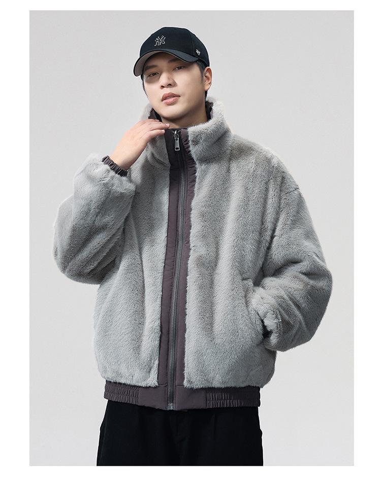 2025 Autumn/Winter Men's Double-Sided Hooded Cotton Jacket - Casual Fashion Workwear Outerwear