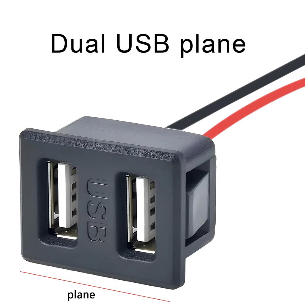Double Layer USB Female Base Type-C Socket with Cable Connector Female USB Lamp Charging Power Socket for Electronics