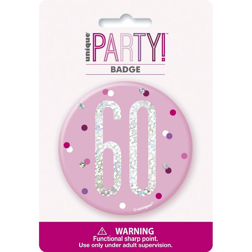 Unique Party Number 60th Birthday Badge