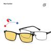 Flip-up Magnetic Clip-on Prescription Glasses 3 in 1 Polarised Myopia Sunglasses Anti Glare Night Vision Reading Glasses