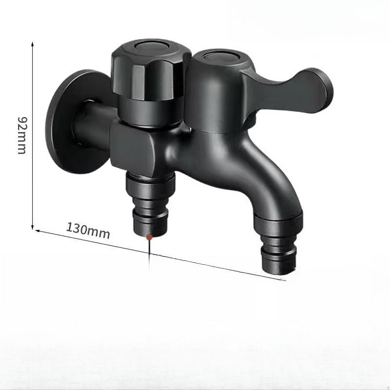 Black Stainless Steel Wall Mounted Bathroom Corner Washing Machine Faucets Outdoor Garden Bibcock Bath Toilet Mop Pool Tap
