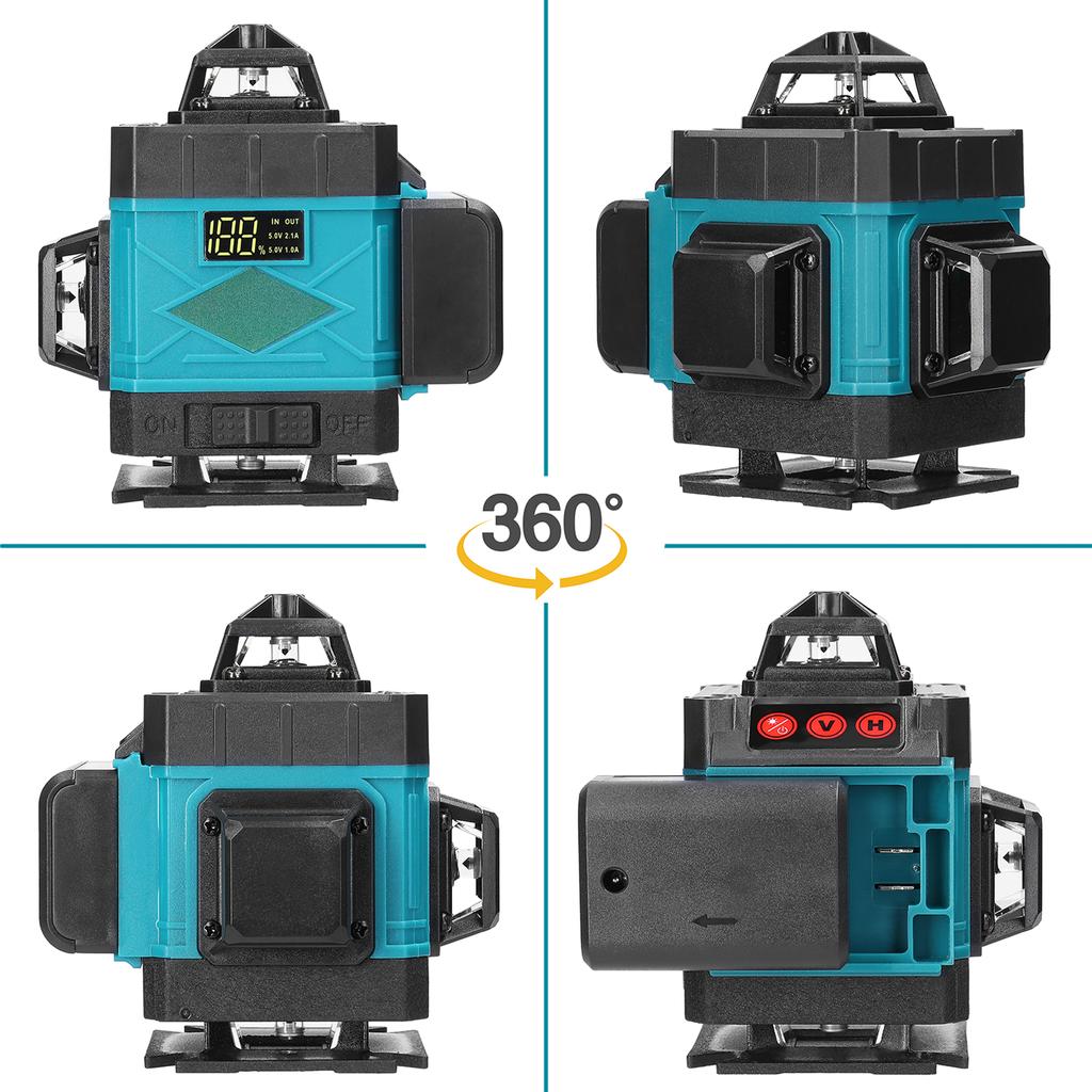 Multifunkční 16řádkový laserový nivelační stroj 3 stupně samonivelační stroj Dobíjecí lithiová baterie nivelace