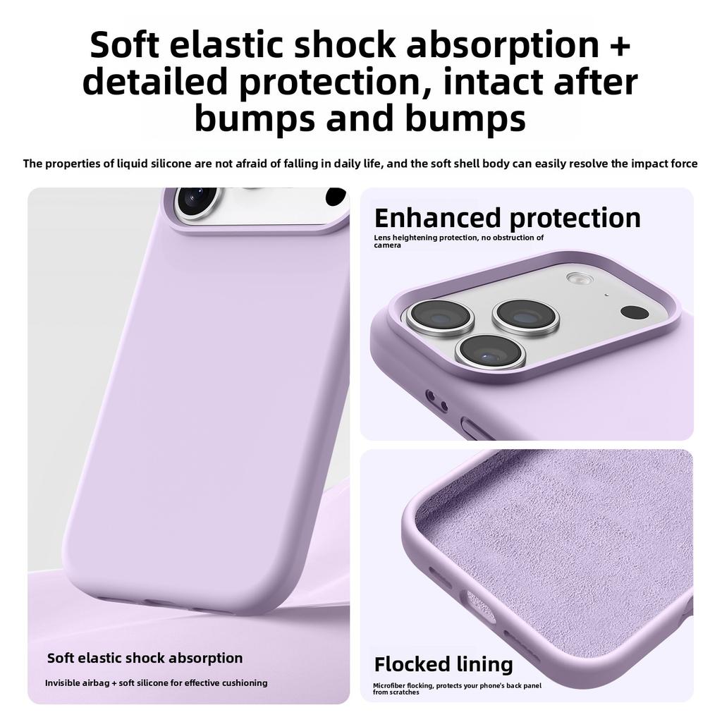 For iPhone 18 Pro Max  / 18 Pro Case Fashion Liquid Silicone Rubber Skin-friendly Shockproof Protective Back Cover Shell Funda